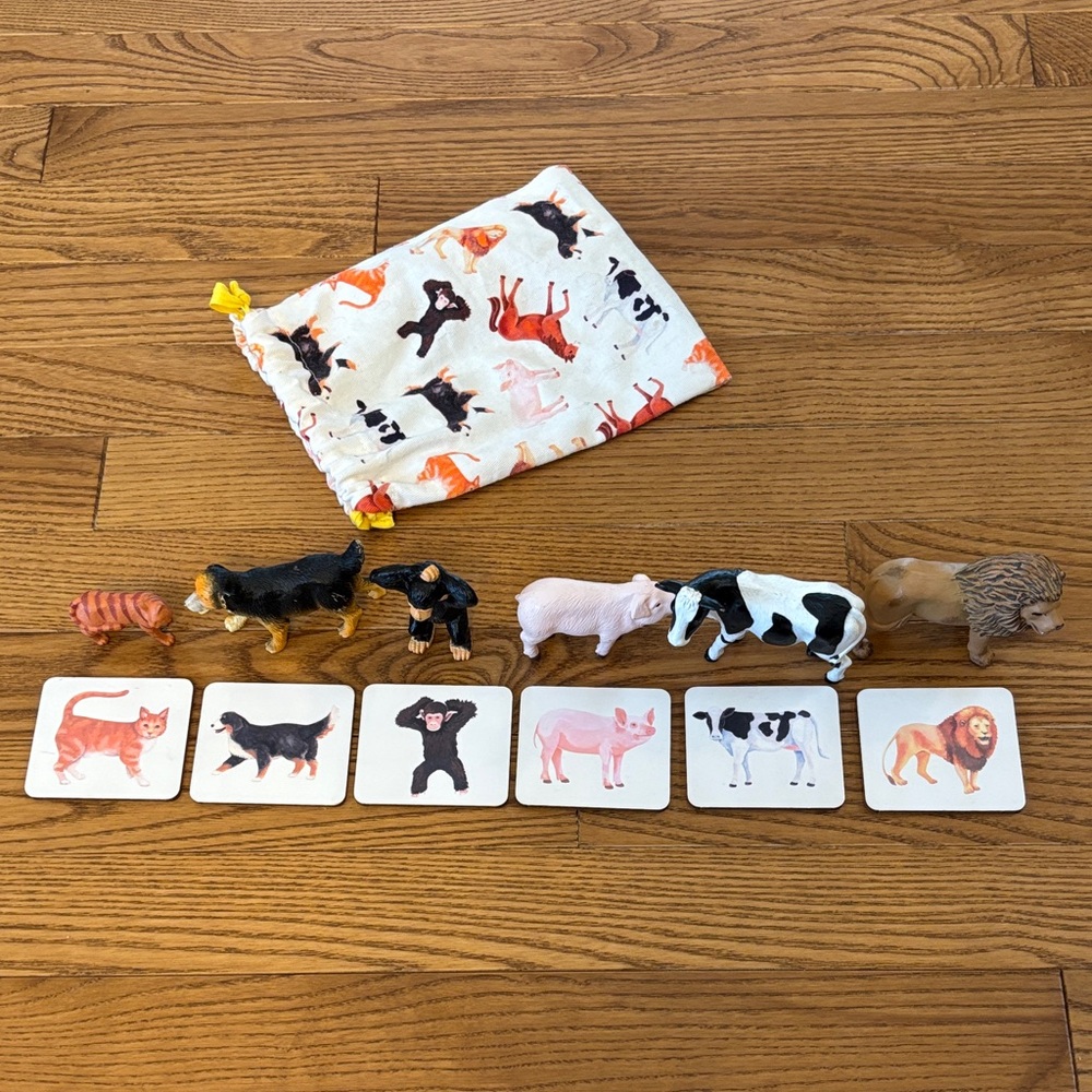 Animal Matching Toy Set with drawstring bag